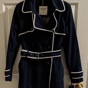 Tommy Hilfiger Navy and White Trench